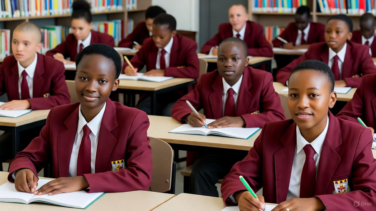 Senior phase learners engaged in class